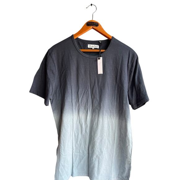 Sovereign Code Men's Faxon T-Shirt Short Sleeve Dip Dye Ombre Blue Gray Large - Picture 1 of 5